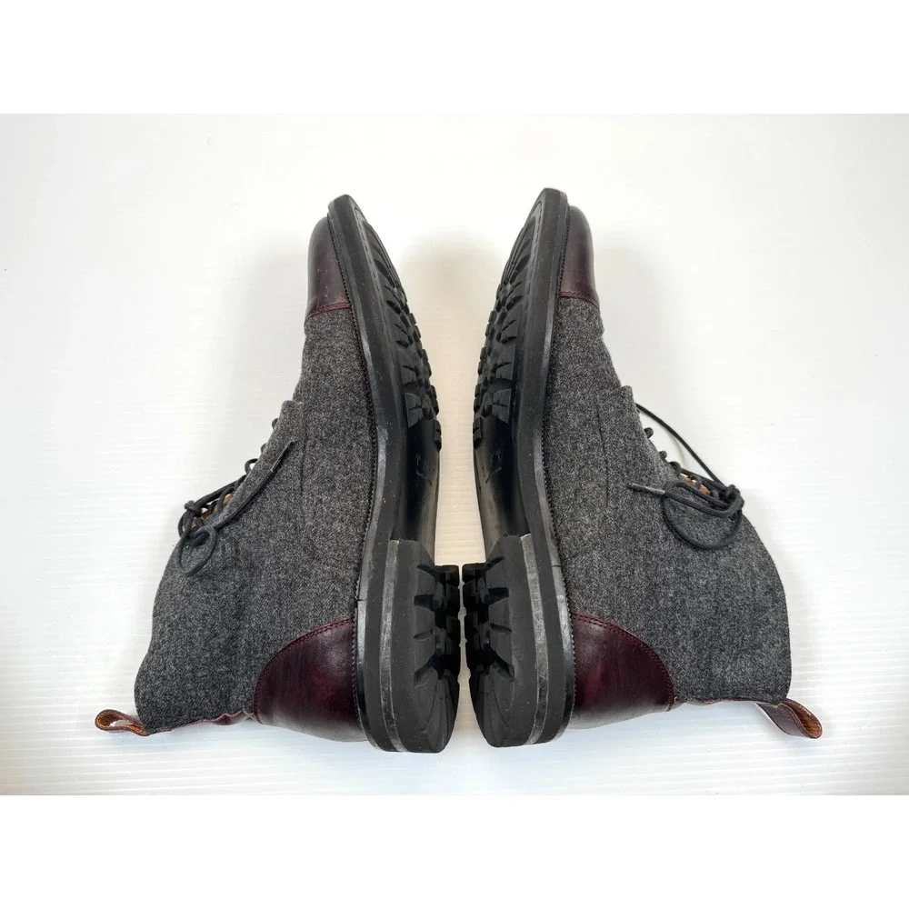 Taft Jack Boots Mens 43 US 10 EUC $349 Cap Toe Wool Leather Lace-up Comfort Gray